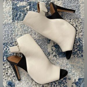 Black and White Heeled Calvin Klein Heeled Booties